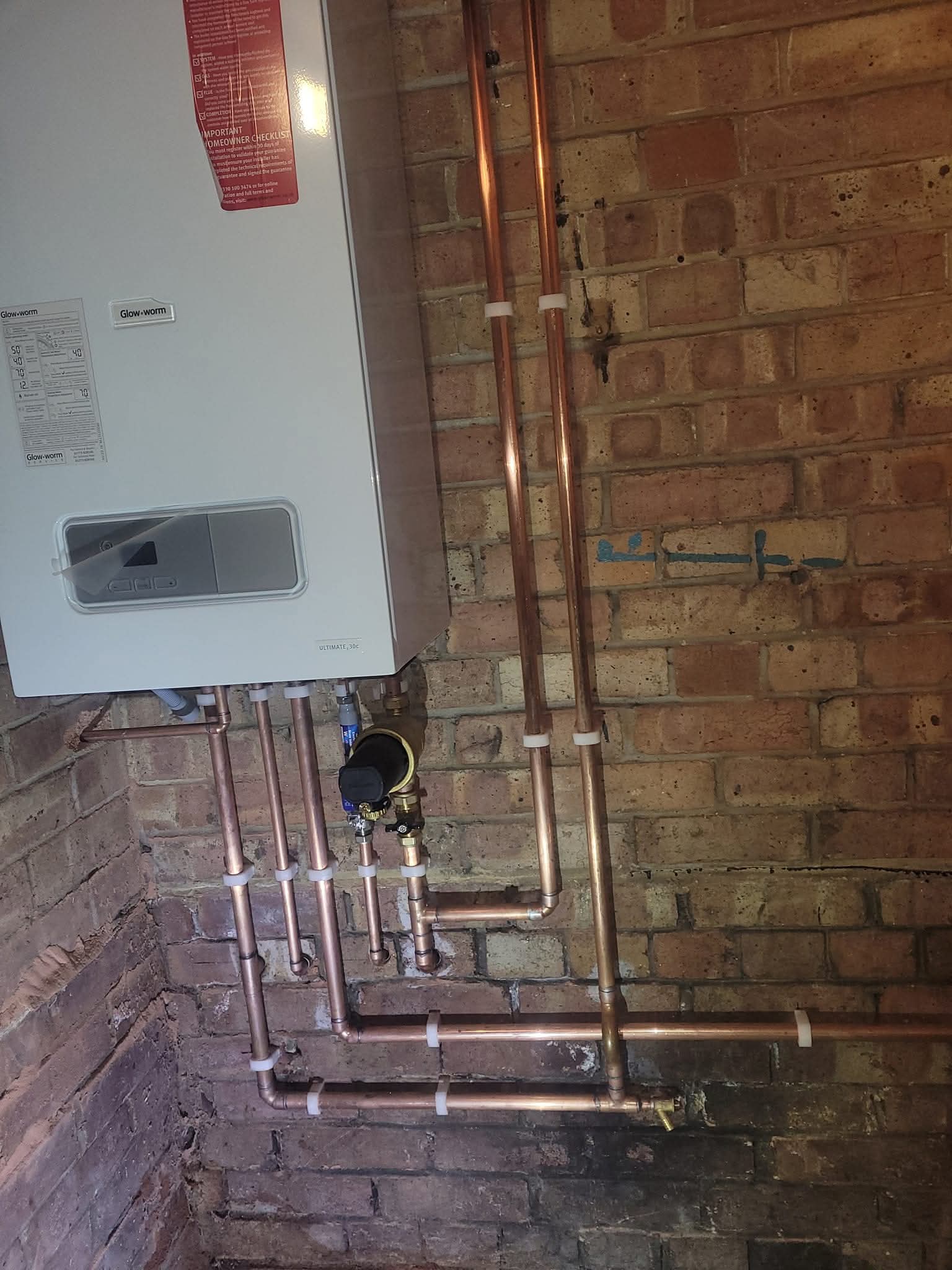 Boiler installation and copper manifold